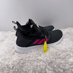 Adidas Running Shoes Girls 6 US Cloudfoam Pure K Black‎ Pink Magenta Sneakers